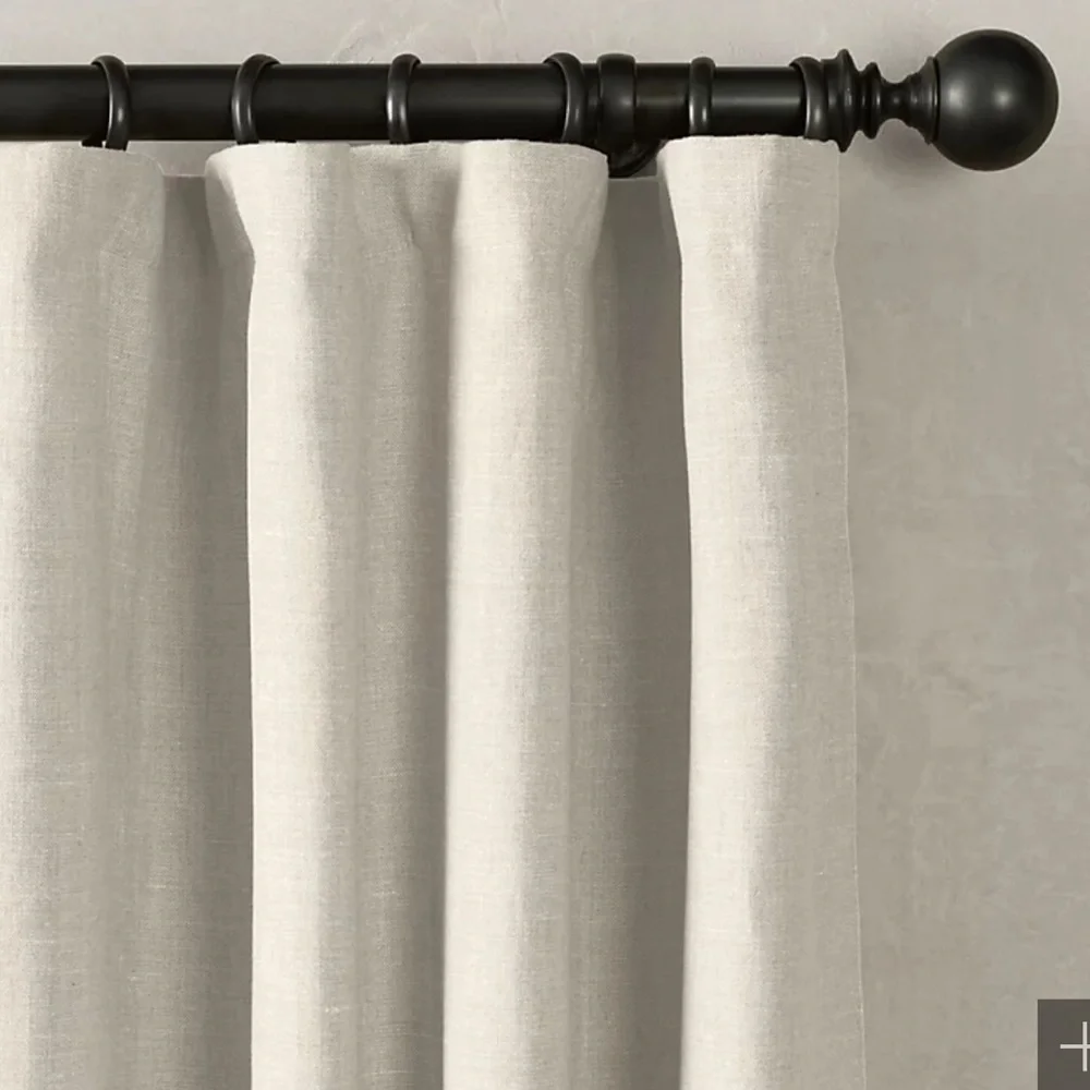 Restoration Hardware BELGIAN TEXTURED LINEN DRAPERY PANEL Natural White 50x84 #2